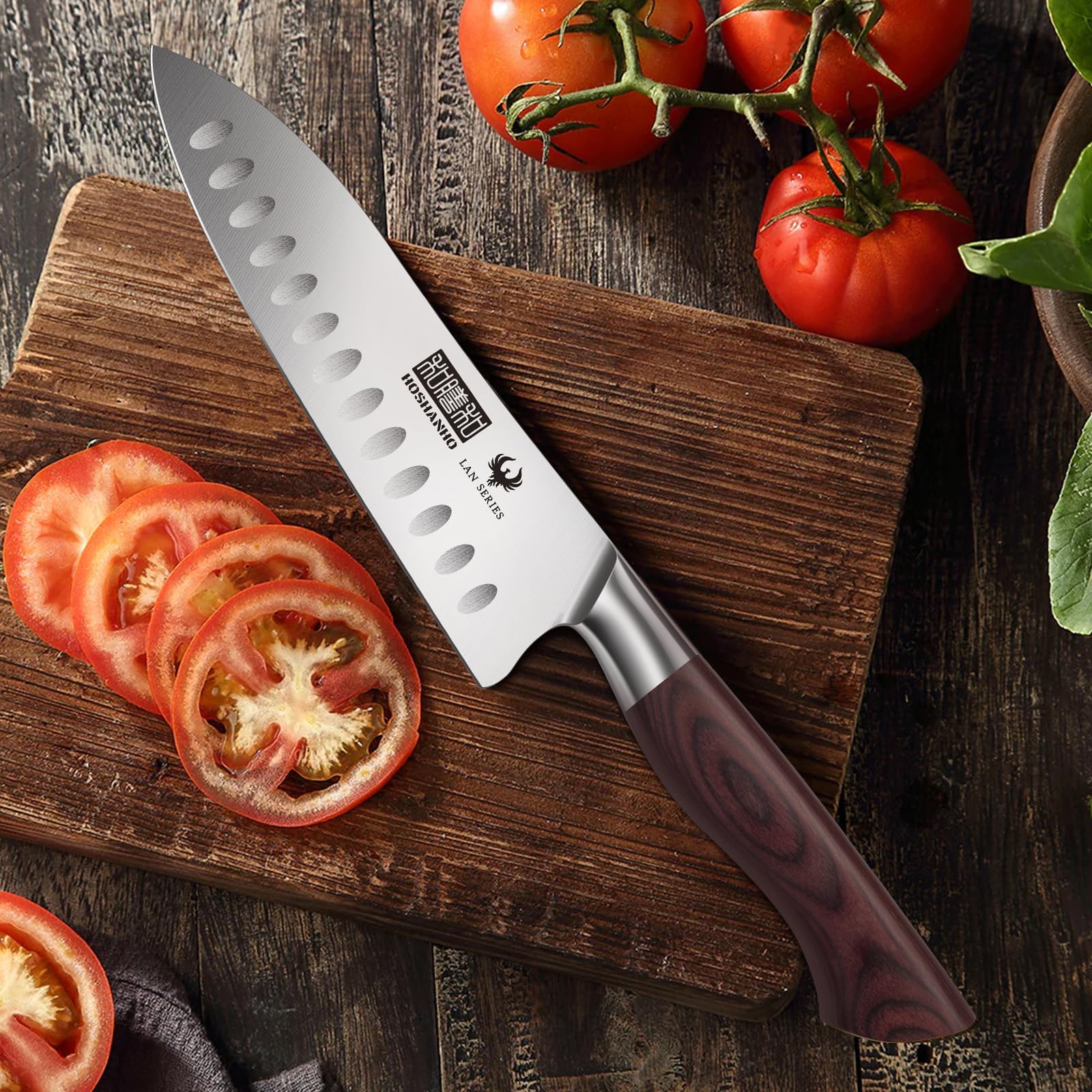 HOSHANHO Santoku with razor-edge for clean, fast cuts