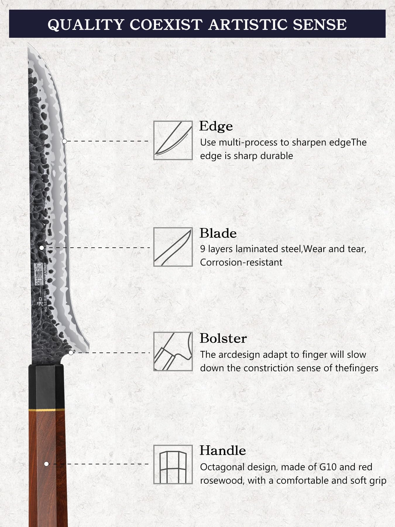 HOSHANHO seven-inch fillet knife flexible blade follows fish contours