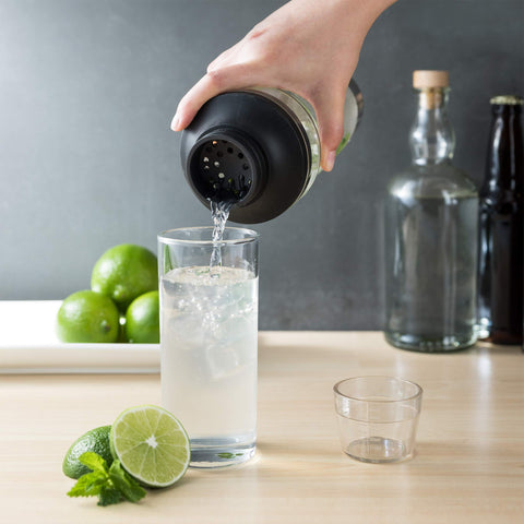 Host All-in-One 18 oz Cocktail Shaker ready for standard servings