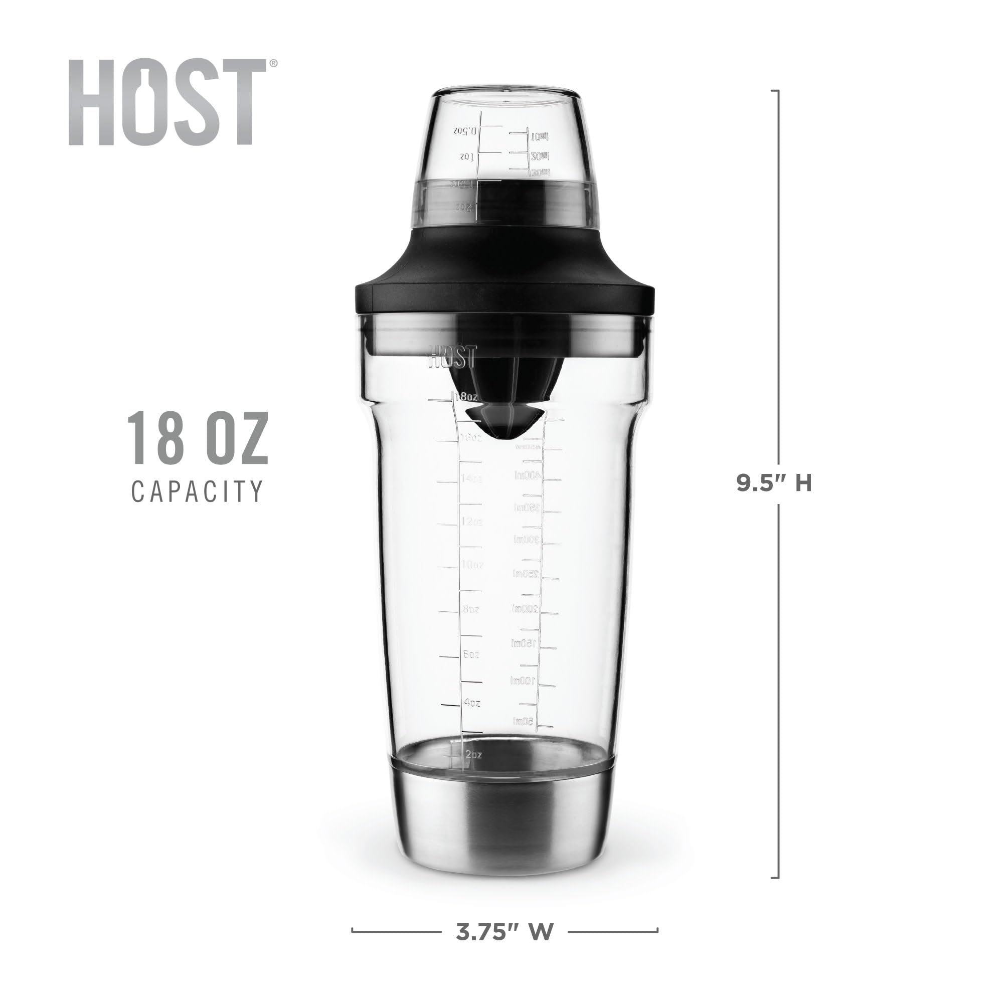 Host All-in-One Cocktail Shaker with jigger and precise measurements