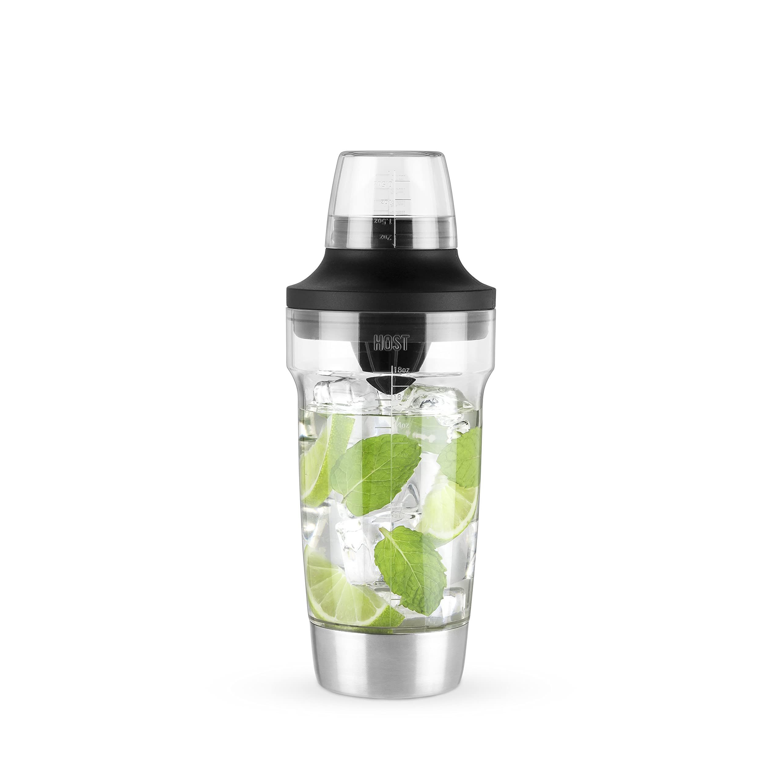Host All-in-One Cocktail Shaker with built-in strainer for smooth pours