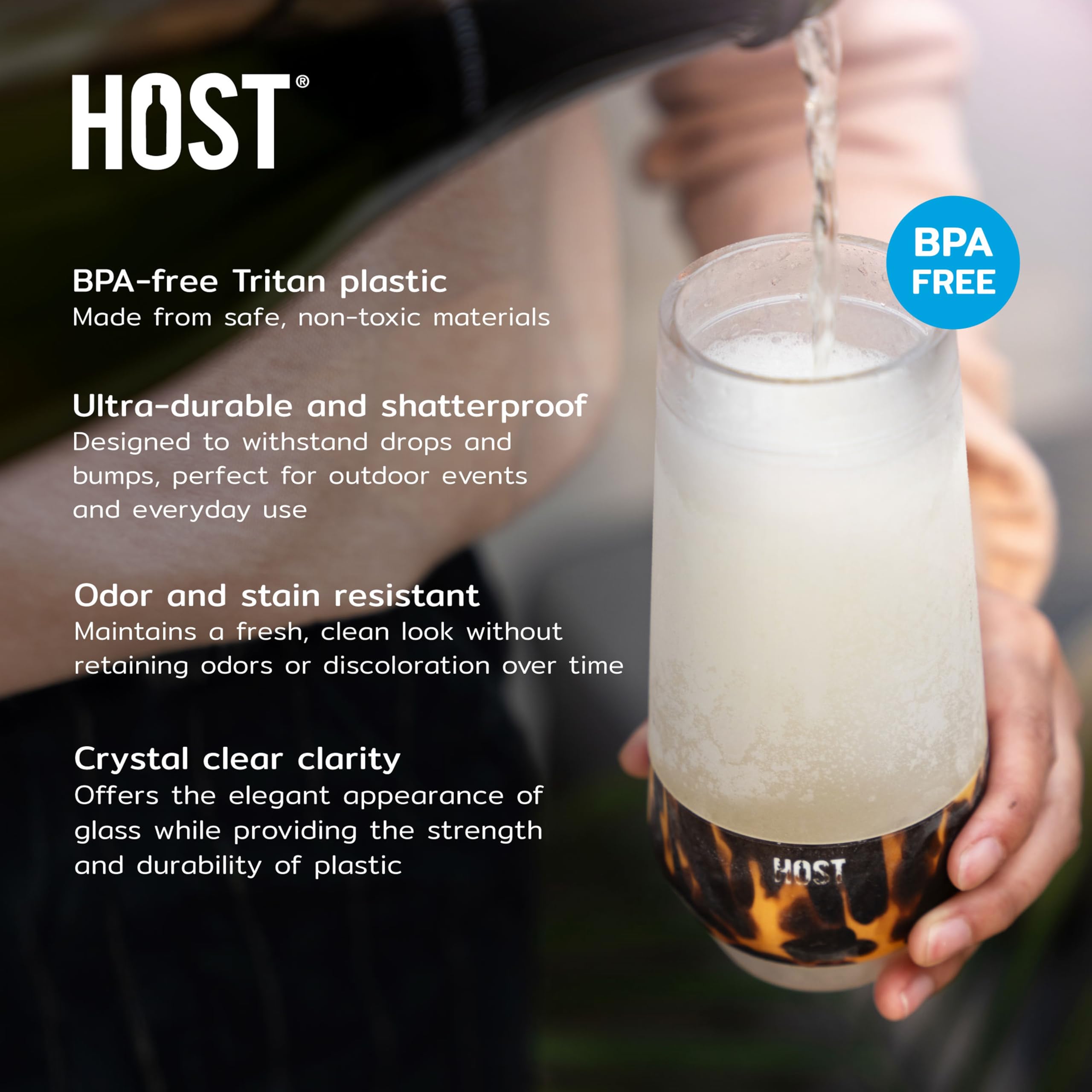 Host Champagne Freeze glass with silicone band for comfortable handling at celebrations