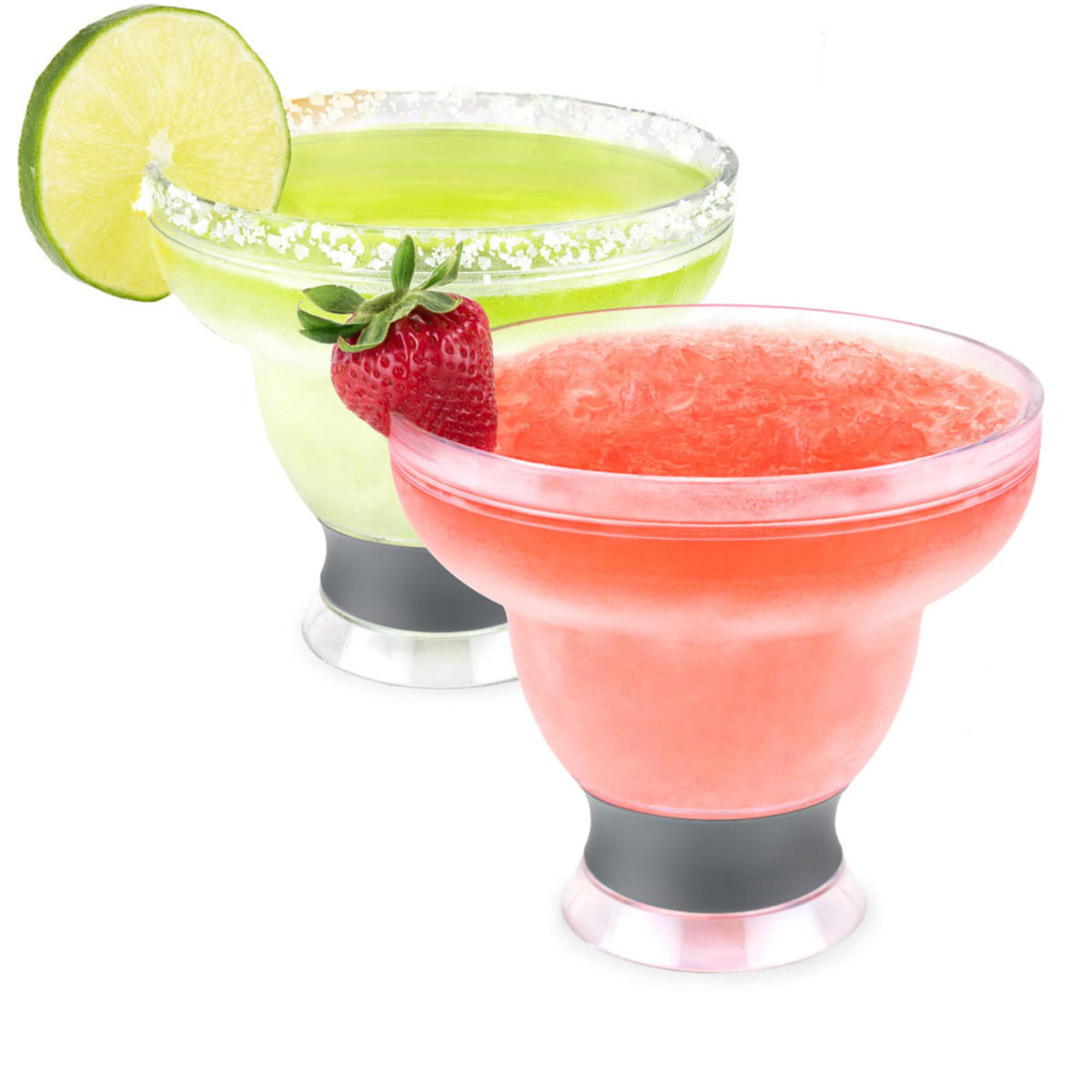Host Freeze margarita glass front view with double-wall insulation keeps drinks cool.