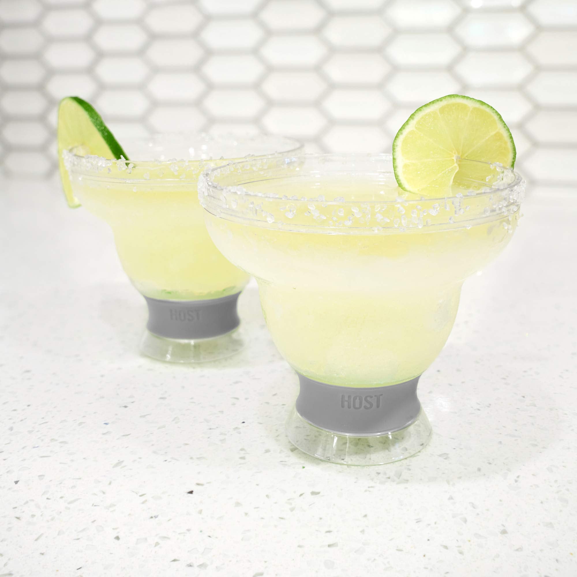 Host Freeze margarita glass outdoor-party use in grey finish.