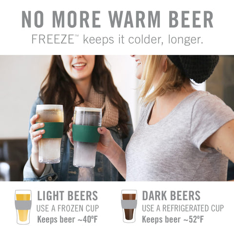 Host Freeze pint glass in freezer showing ready-to-chill performance.