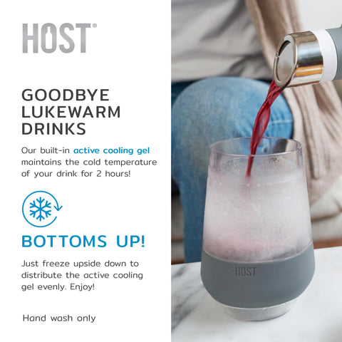 HOST Freeze XL 12-ounce tumbler versatile for wine or cocktails.