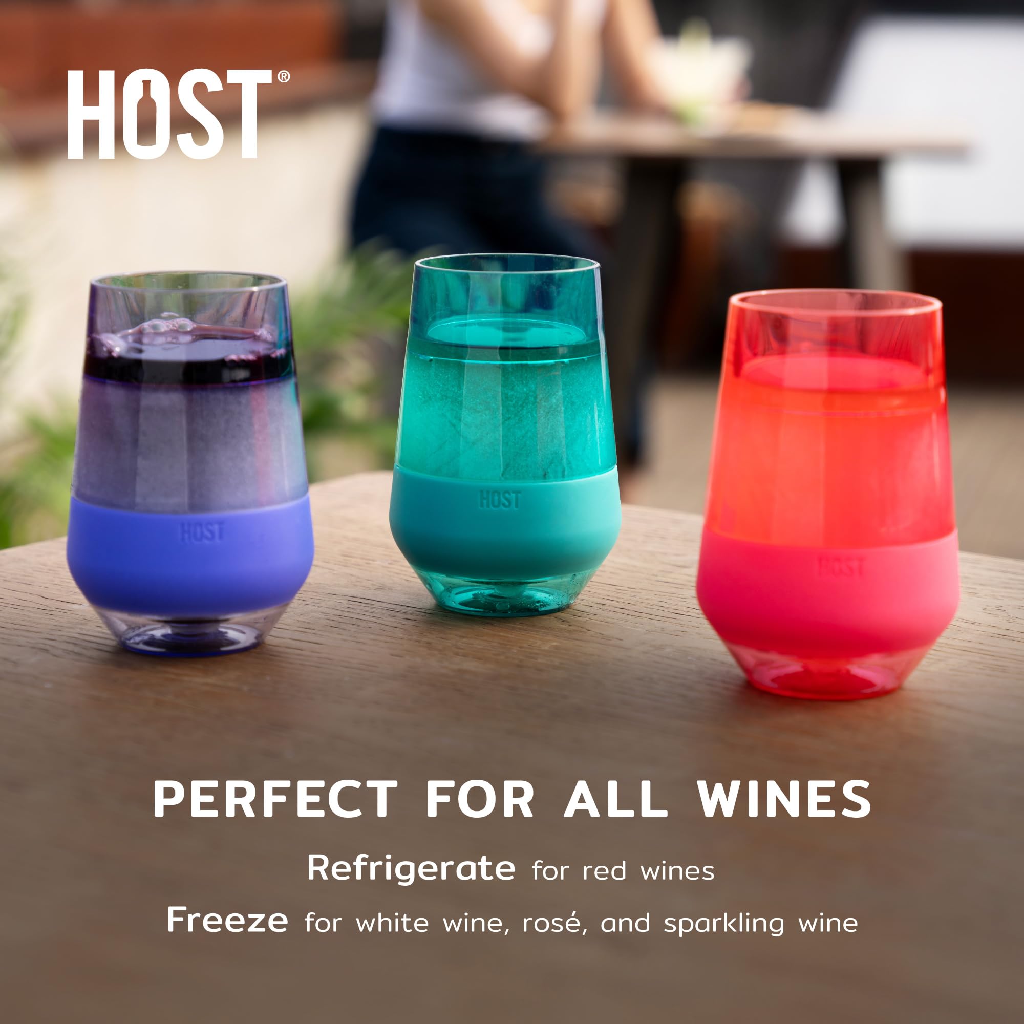 HOST Freeze XL 12oz capacity suited for wine and cocktails.