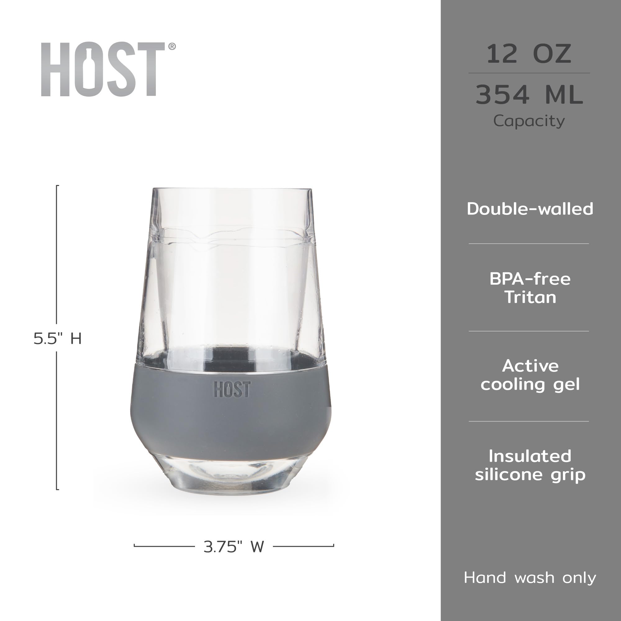 HOST Freeze XL grey set of 2 presents stylish reusable drinkware for entertaining.