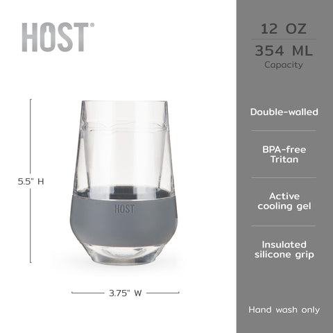HOST Freeze XL grey set of 2 presents stylish reusable drinkware for entertaining.