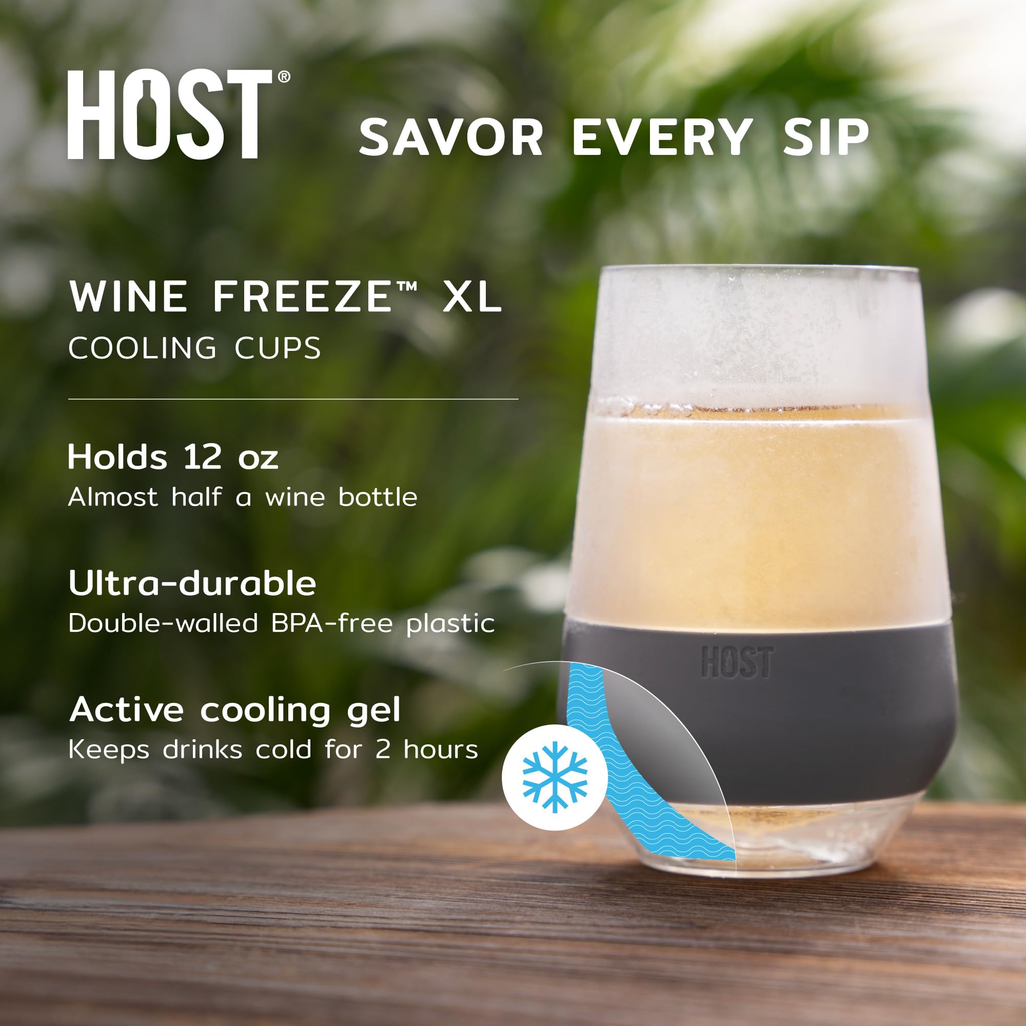 HOST Freeze XL silicone-band closeup shows comfortable grip for easy handling.
