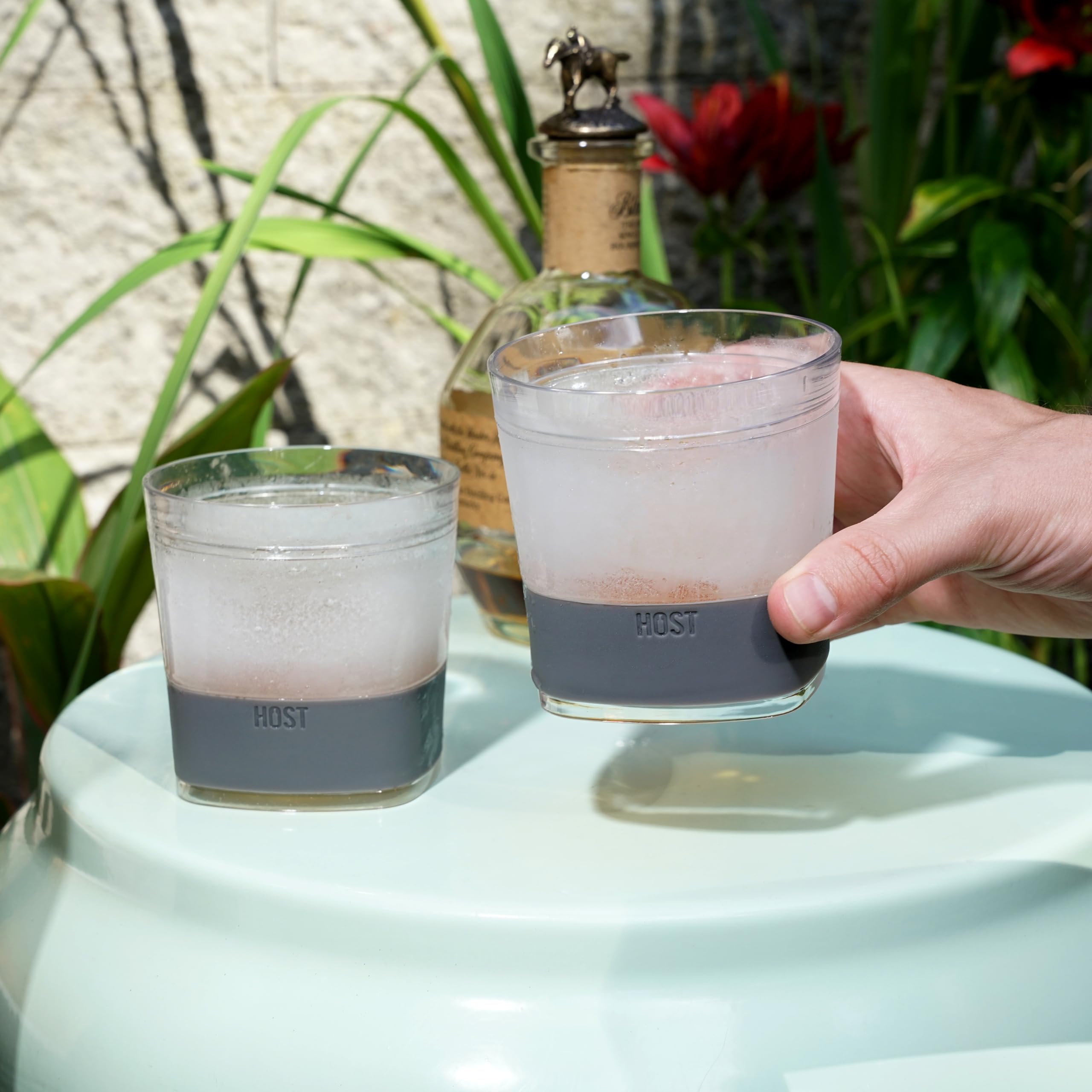 Host Whiskey Freeze glass cocktails help maintain chill during high-proof drinks