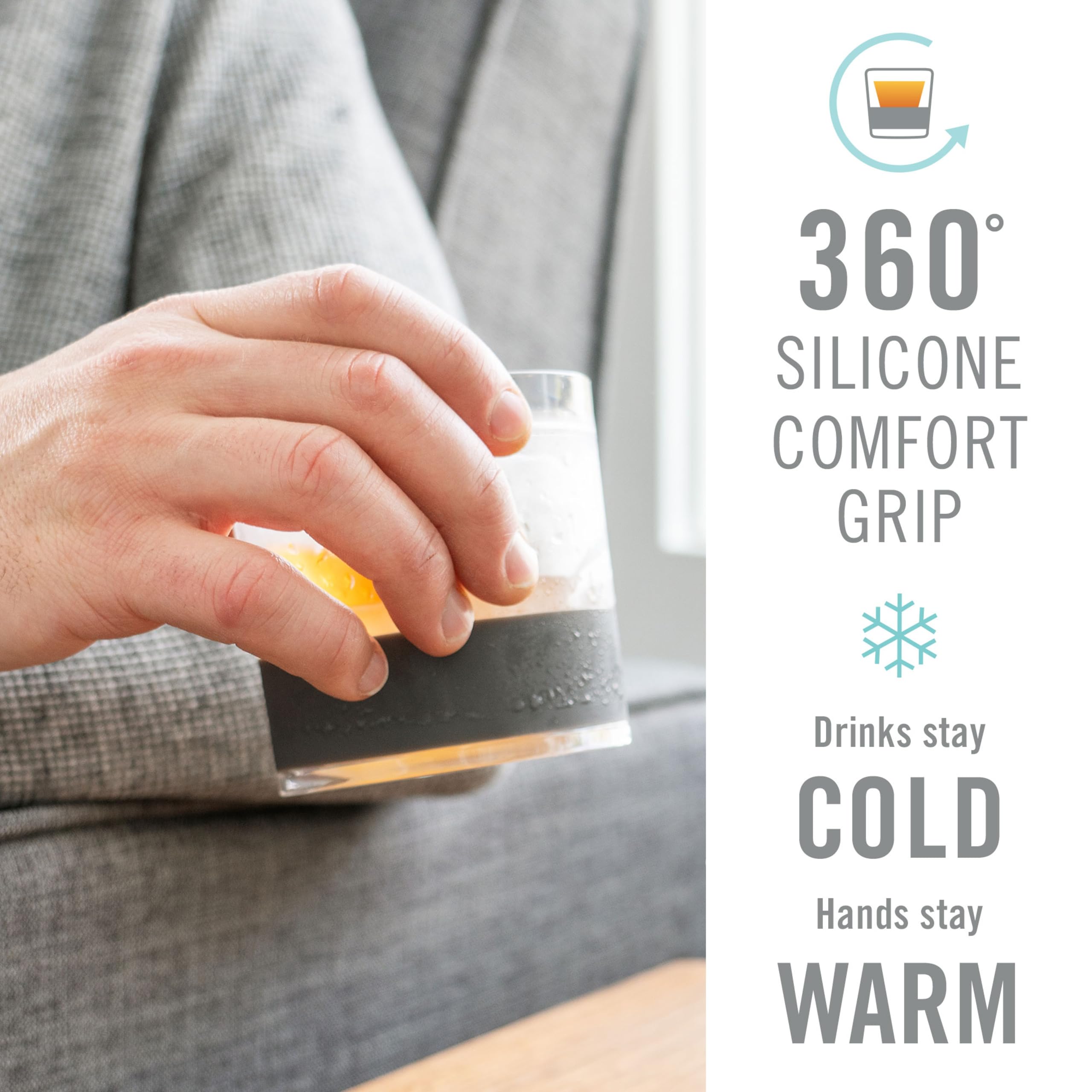 Host Whiskey Freeze glass gel chiller demonstrates cooling interior for consistent temperature