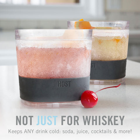 Host Whiskey Freeze glass silicone band emphasizes easy handling during outdoor sipping