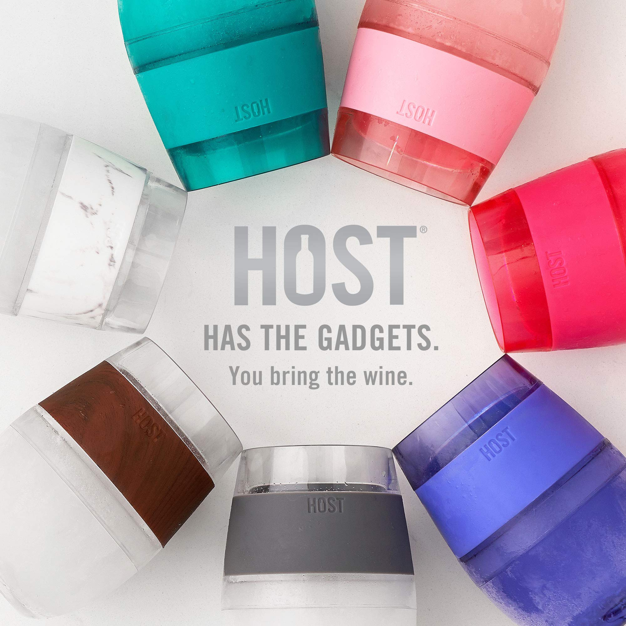 HOST Wine Freeze cup-gel-technology locks in cold for hours.