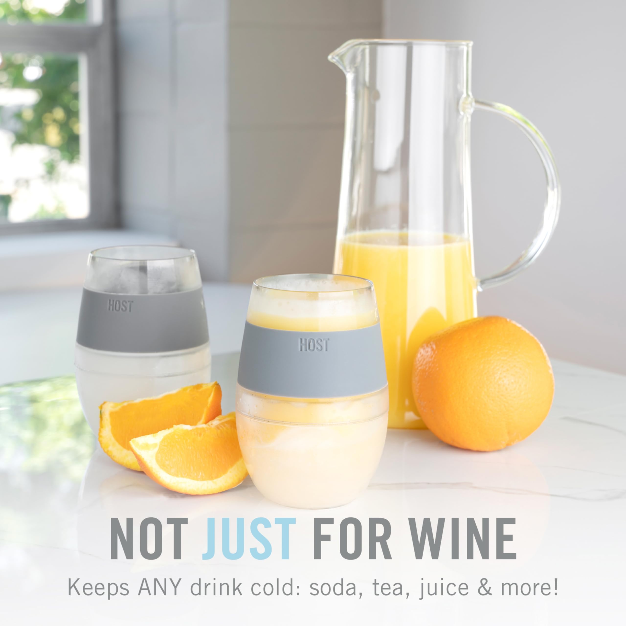 Host Wine Freeze Cup red wine serve helps keep red around 58 to 60 degrees