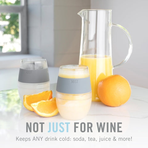 Host Wine Freeze Cup red wine serve helps keep red around 58 to 60 degrees
