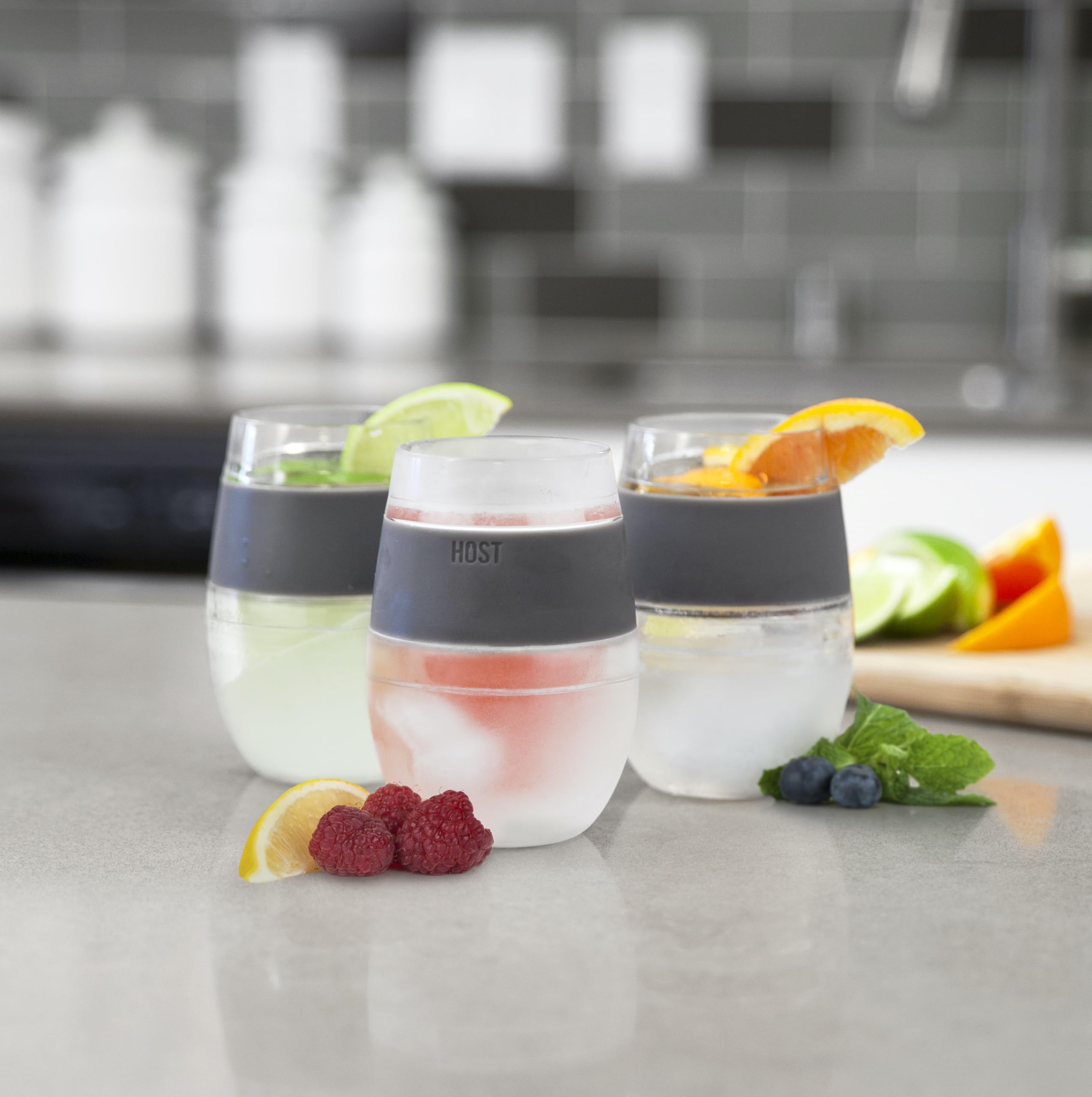 Host Wine Freeze Cup set ideal for cold white wine service.