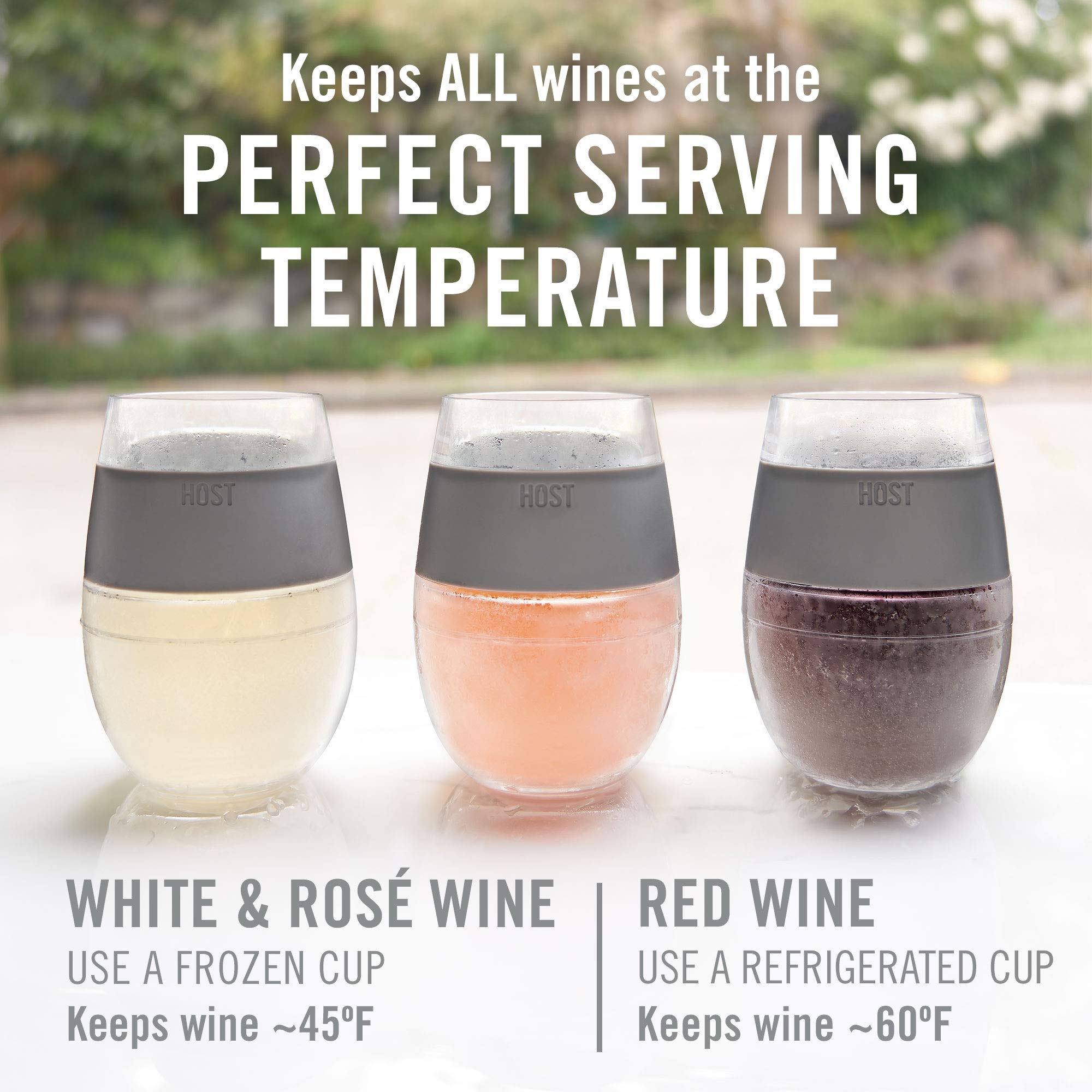 HOST Wine Freeze cup white-wine-serve preserves coolness for crisp white sips.