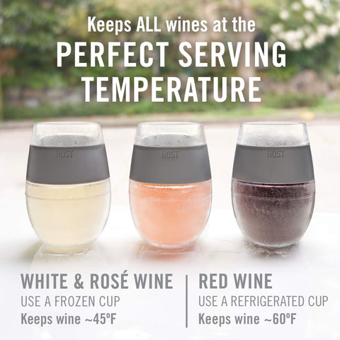 HOST Wine Freeze cup white-wine-serve preserves coolness for crisp white sips.