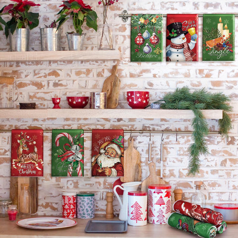 Hosuly elk-pattern towels elevate holiday decor while drying dishes.