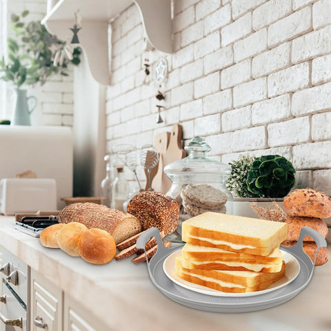 Hot food tray with cool-touch handles for comfortable, safe transport.