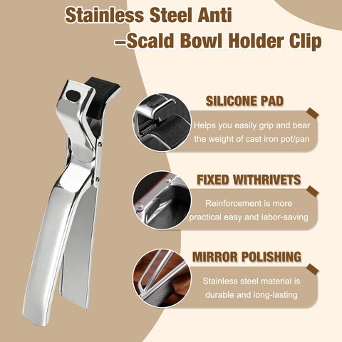 Hot Plate Gripper Clip with silicone tips for heat protection and secure grip