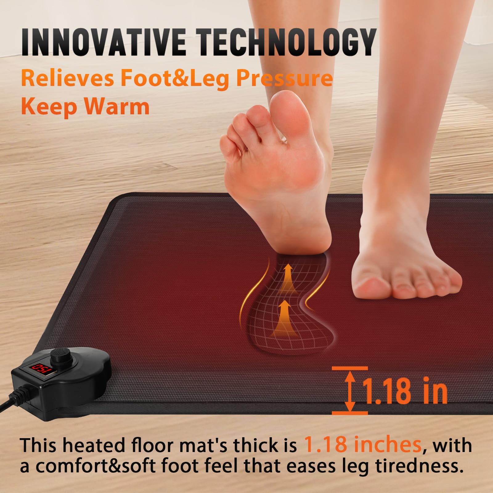 HotCalyto beveled-edge safety design helps prevent trips while standing