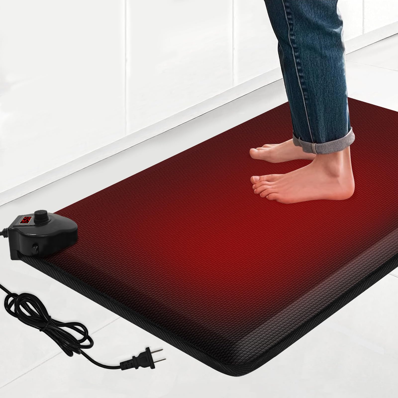 HotCalyto heated anti-fatigue mat under desk for long work comfort