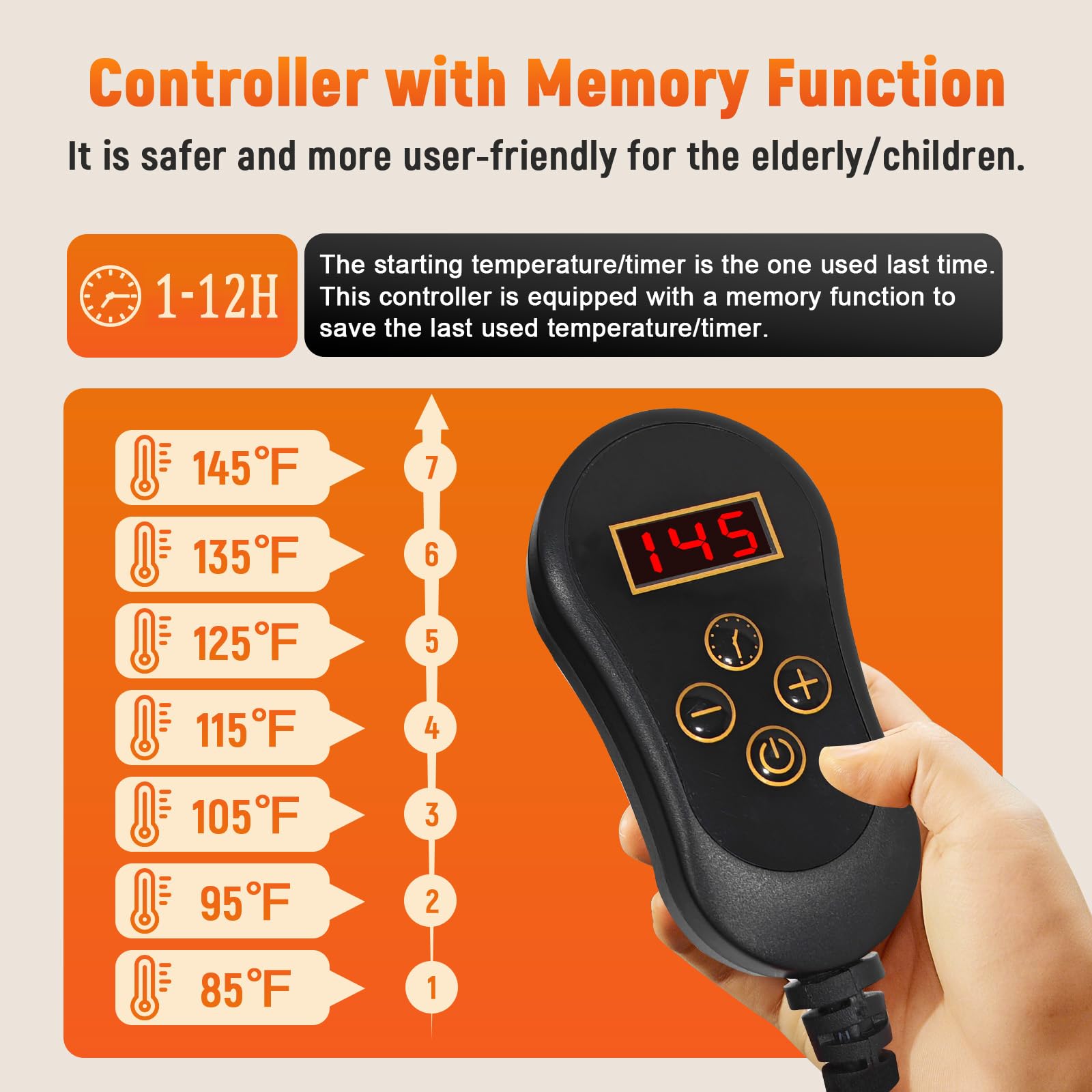 HotCalyto memory-foam-seat-pad close-up showing plush surface and supportive core