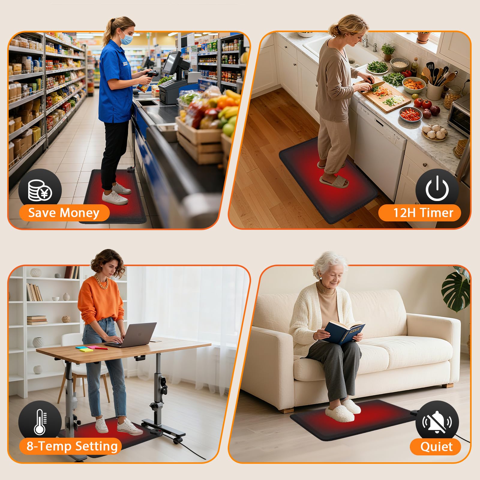 HotCalyto versatile mat for office, kitchen, or home use