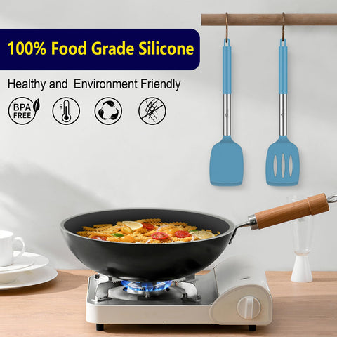 HOTEC 13.7-in blue spatula for versatile kitchen tasks and reach.