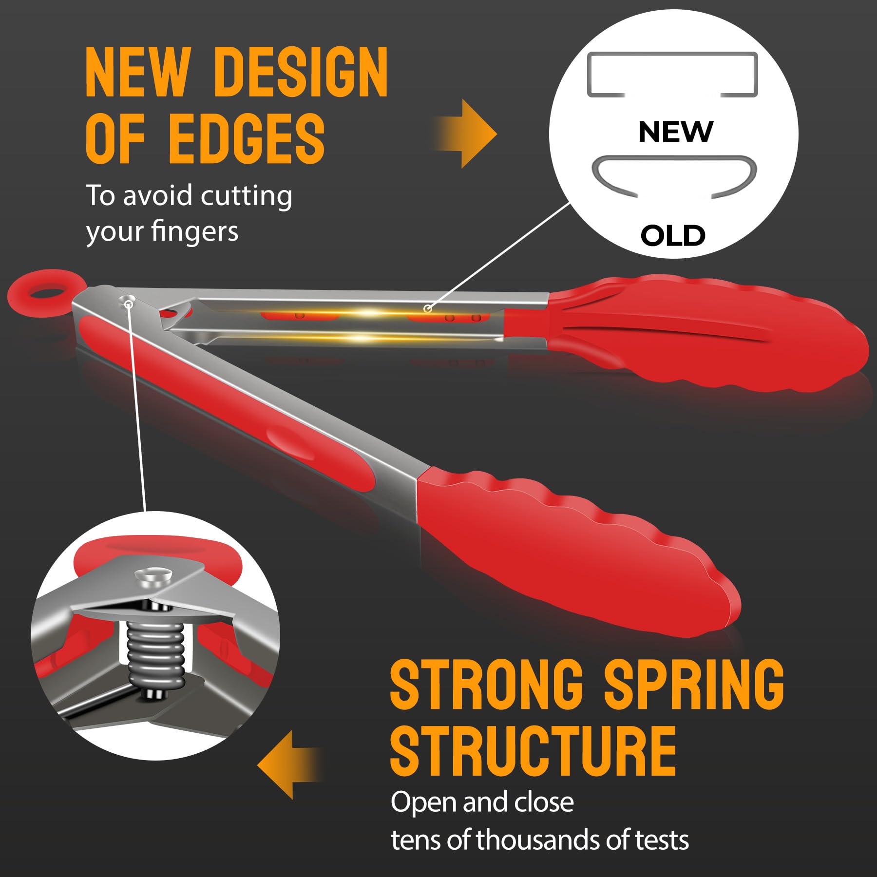 Hotec dishwasher-safe tongs for quick cleanup after meals.