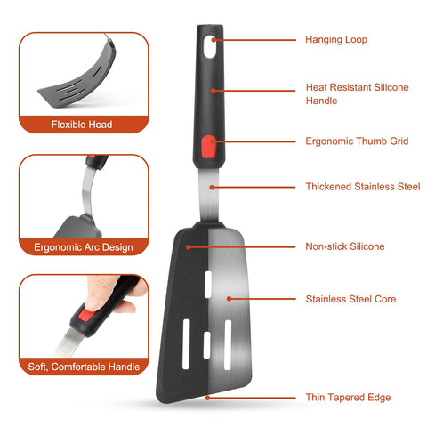 Hotec dishwasher-safe spatula makes cleanup quick and simple.