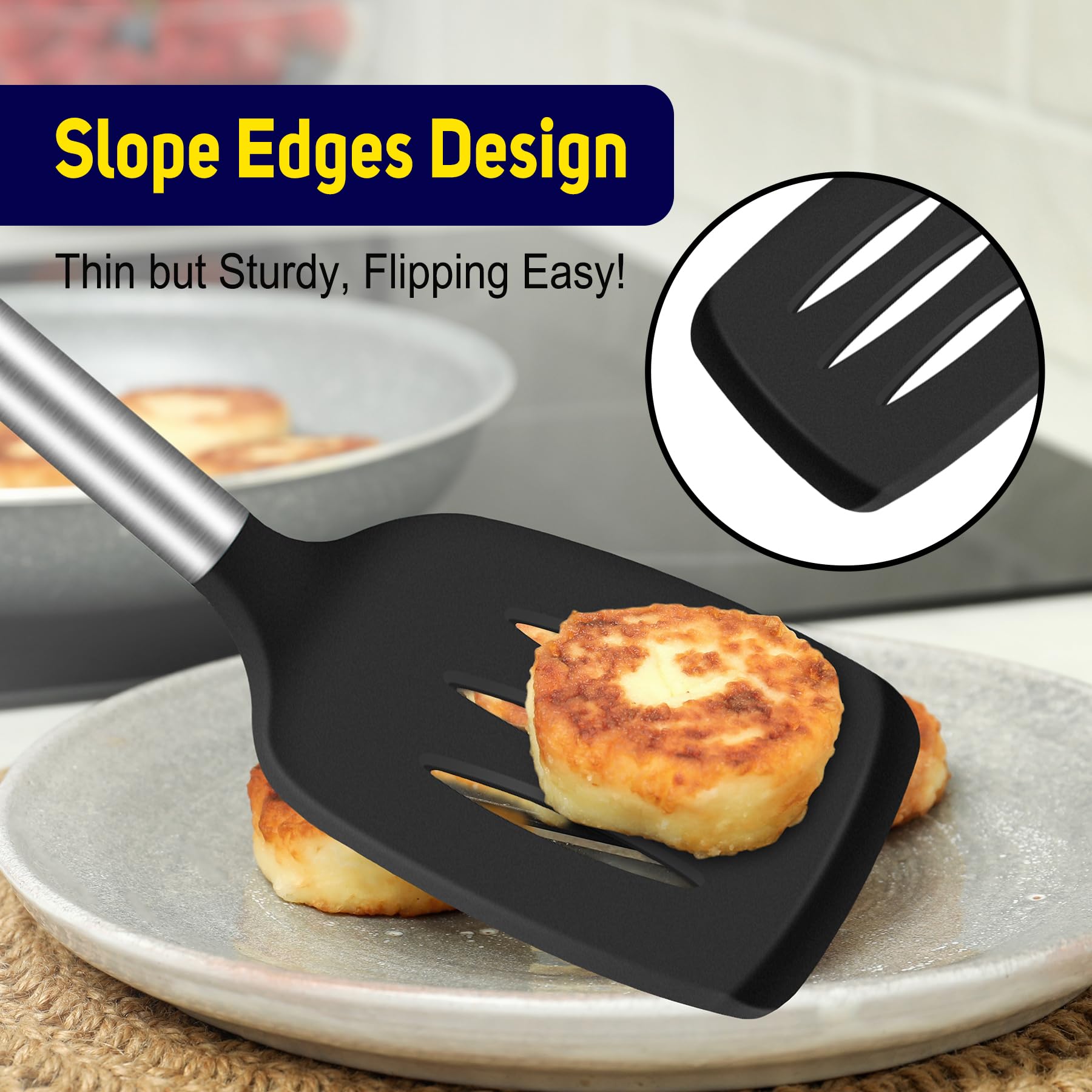 HOTEC dishwasher-safe spatulas for easy cleaning after cooking