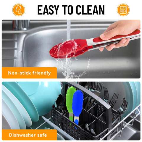 Hotec ergonomic silicone handle cushions fingers for comfortable serving.