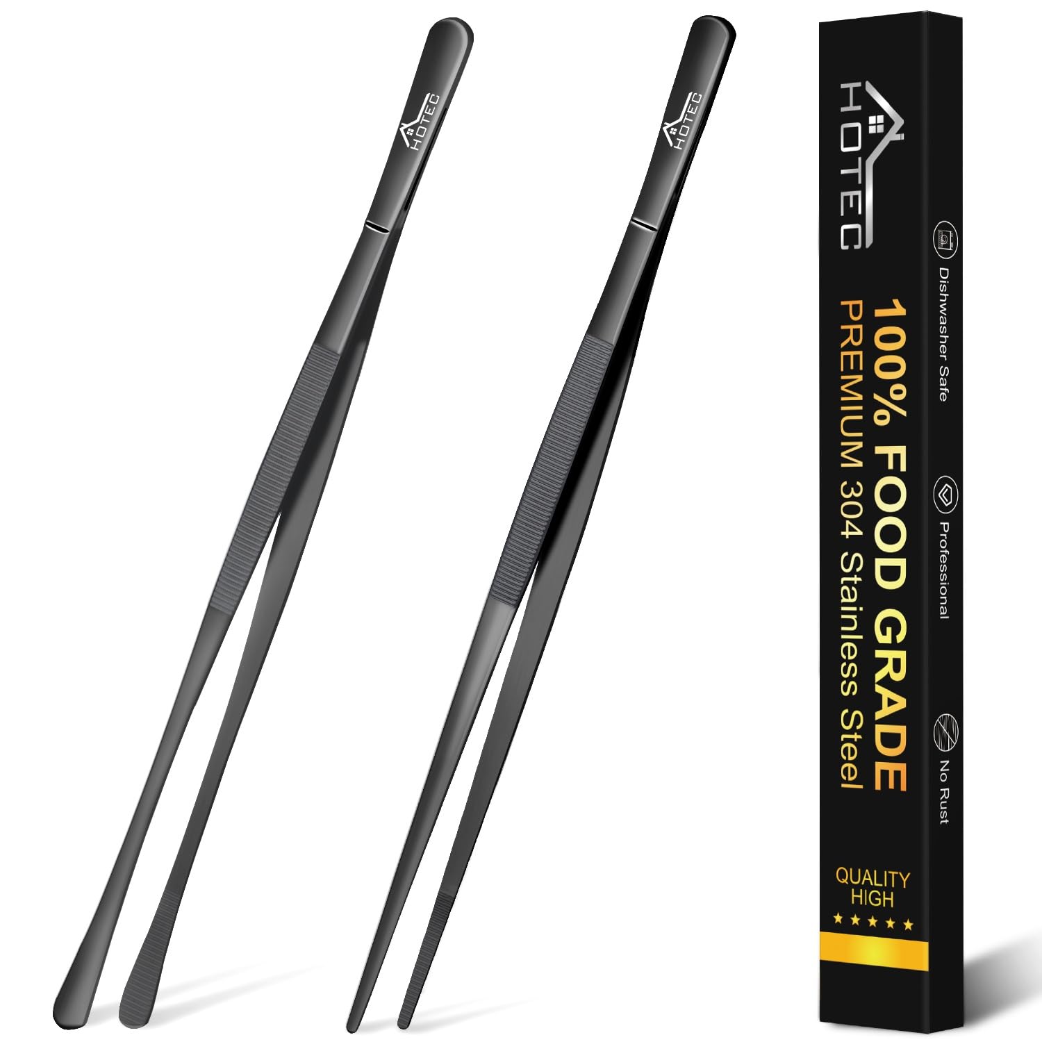 HOTEC kitchen tweezers 12in set2 for precise cooking handling.