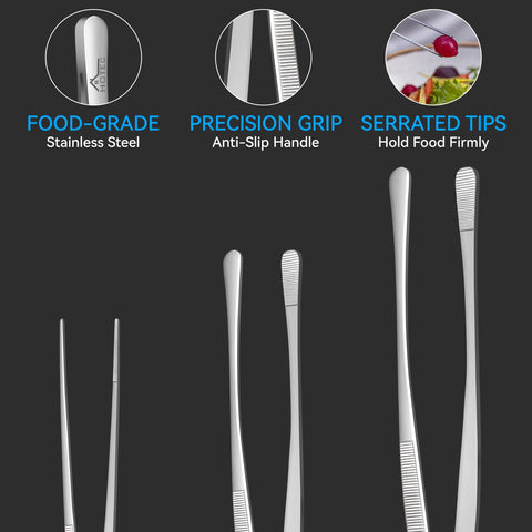 HOTEC one-piece stainless steel tweezers are dishwasher-safe for easy cleaning.
