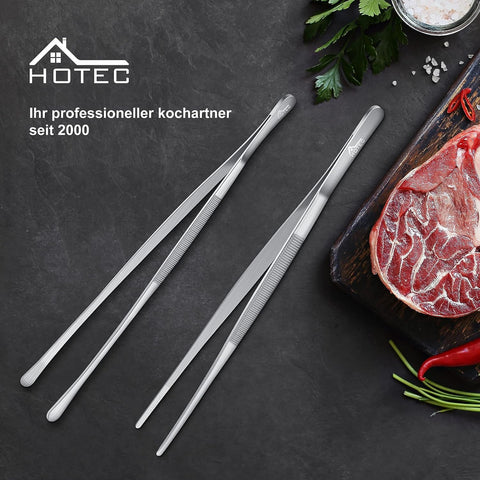 Hotec non-slip grip tweezers ensure secure hold.