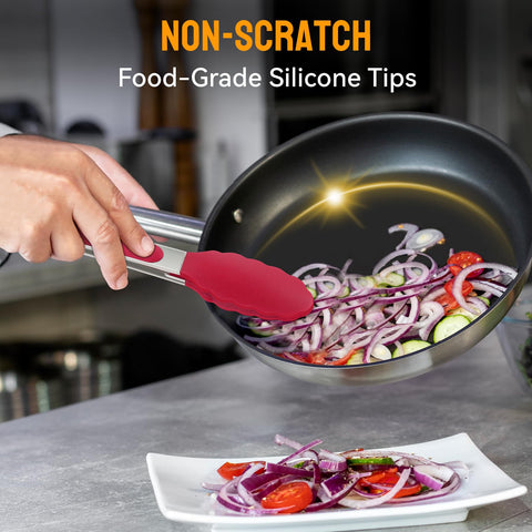 Non-slip handle on HOTEC tongs for secure grip