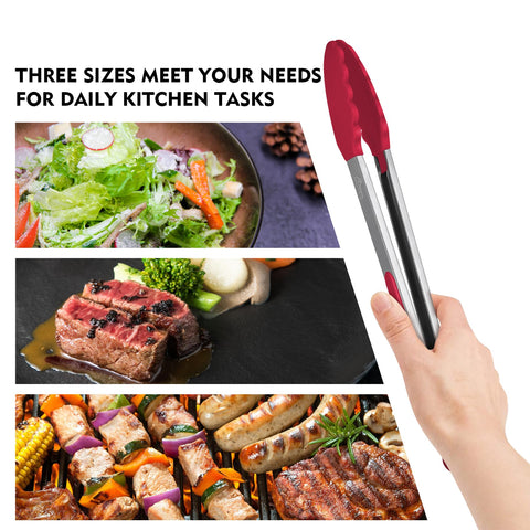 Packaging-ready HOTEC tongs in red for kitchen prep