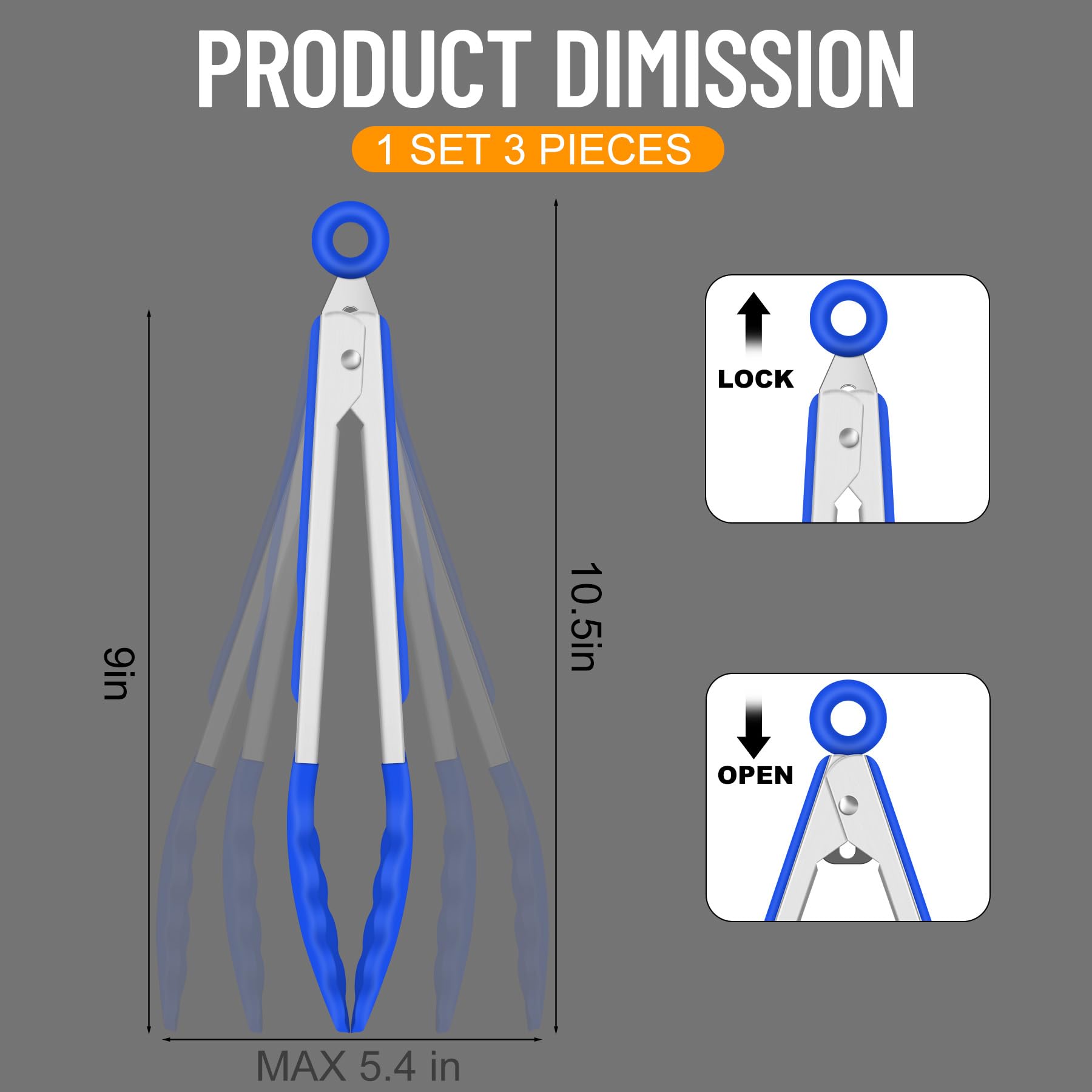 Hotec serving tongs ideal for salads and buffet presentations.