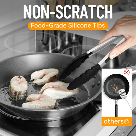 Hotec tongs ideal for cheese, veggies, and bacon presentation.