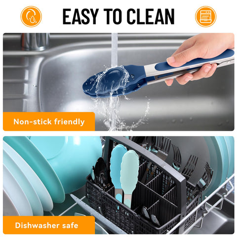Hotec silicone tongs with heat resistant tips for cooking