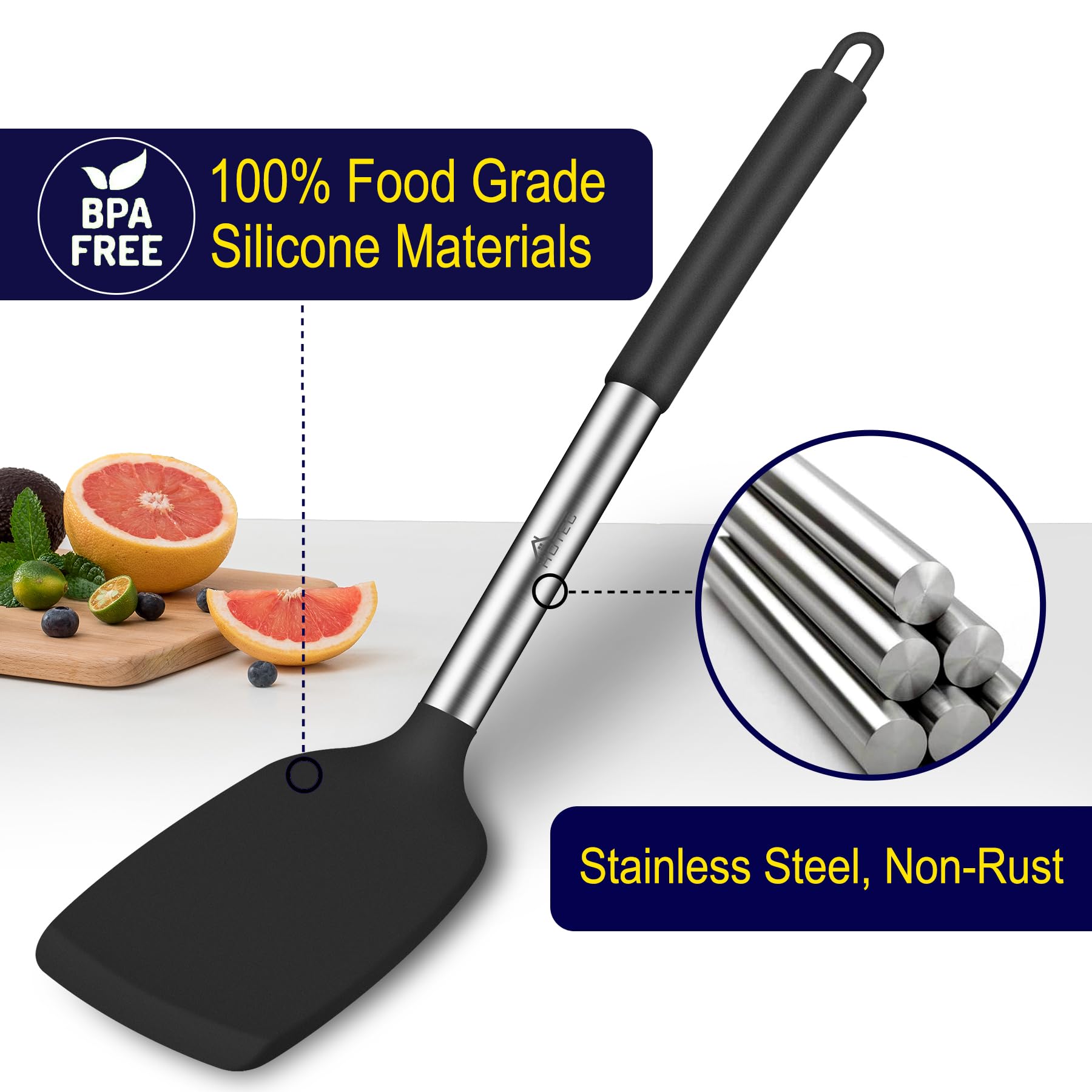 HOTEC 600°F heat-resistant spatula for hot griddles and skillets