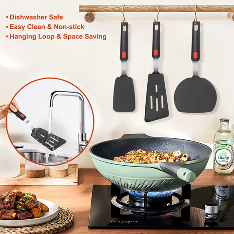 Hotec silicone spatula hanging hole storage for quick drying and tidy storage