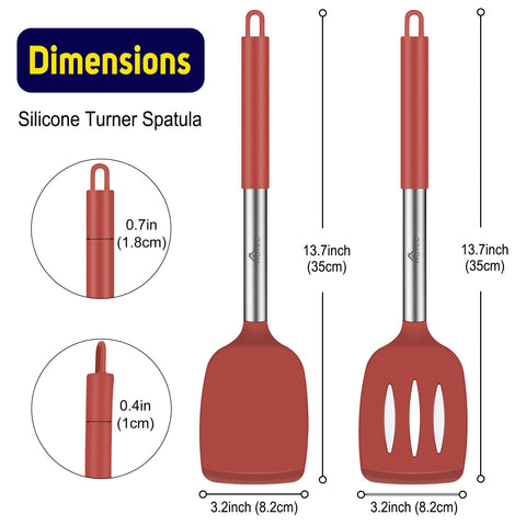HOTEC silicone spatula slotted turner heat resistant up to 600°F