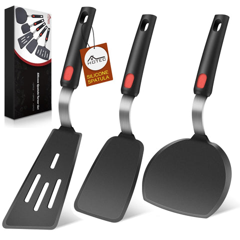 Hotec silicone spatula wide pancake for flipping pancakes without scratching nonstick cookware