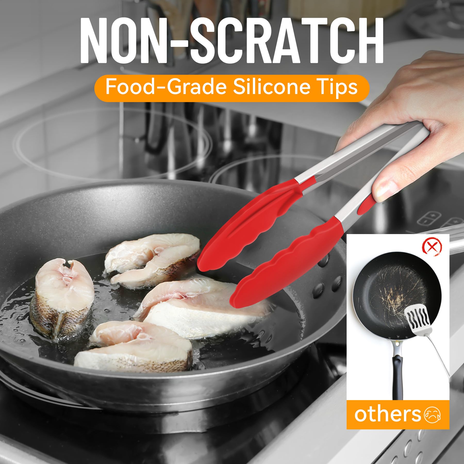 Hotec tips stay non-scratch and heat resistant for cookware protection.