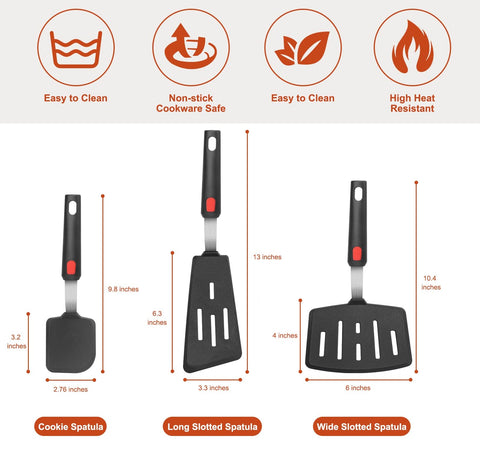 Hotec slotted spatula 600°F heat resistant for high-heat cooking.