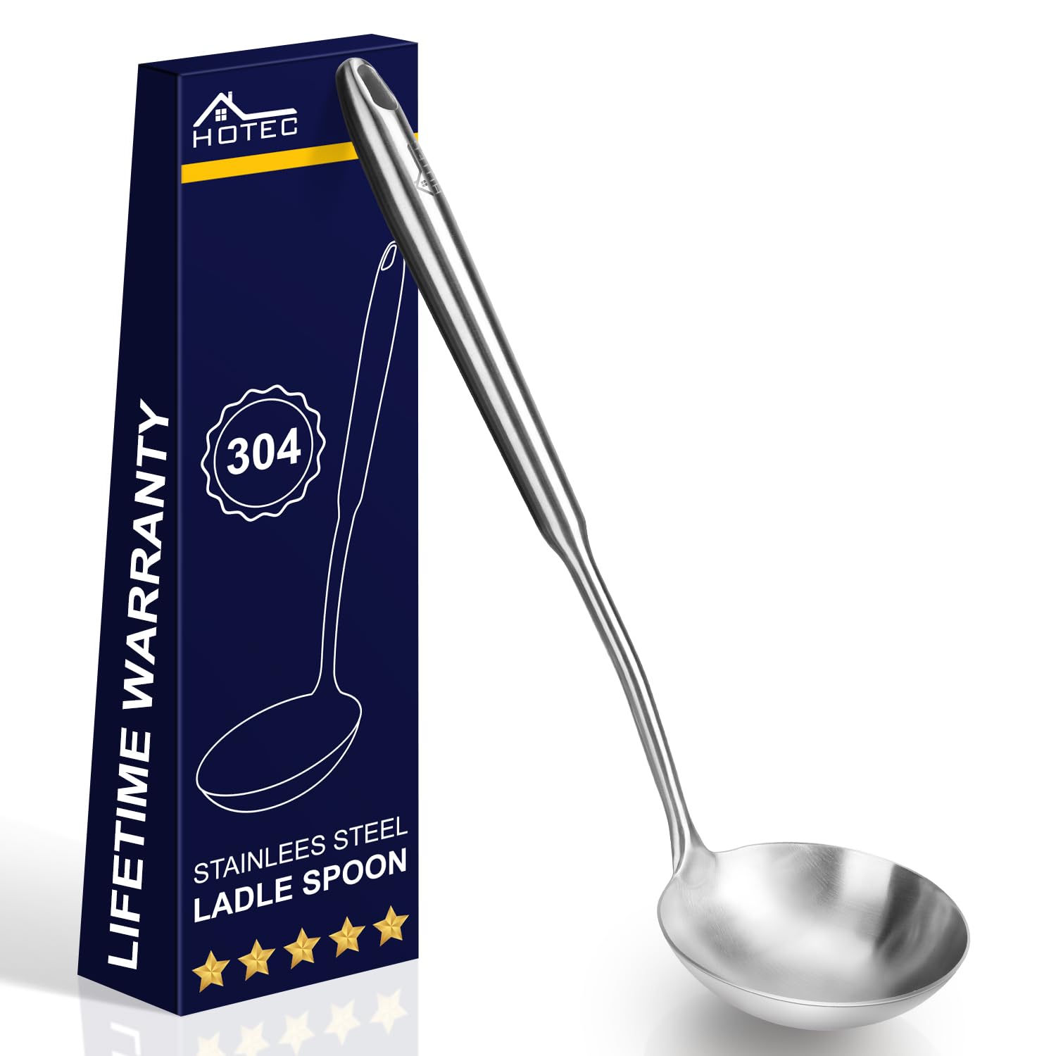 HOTEC soup ladle with a deep bowl for generous servings.